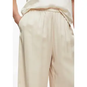 Wide and Elegant Satin Lounge Pants for Women COMMA image-3