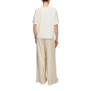 Wide and Elegant Satin Lounge Pants for Women COMMA image-5