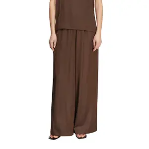Women's Wide Leg Shiny Satin Trousers COMMA image-2