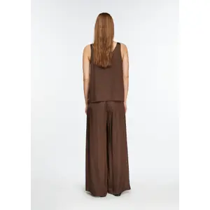 Women's Wide Leg Shiny Satin Trousers COMMA image-4