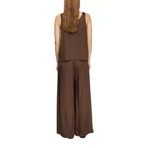 Women's Wide Leg Shiny Satin Trousers COMMA image-5