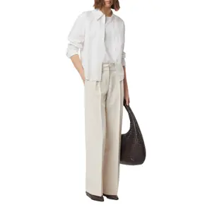 Wide Leg Trousers Blend Sophisticated Casual Fit Women COMMA image-6