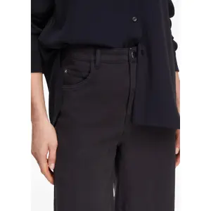 High Waisted Wide Leg Jeans with Patch Pockets for Women COMMA image-3