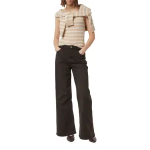 Women's Fine Knit Striped Cashmere Tank Top COMMA image-4