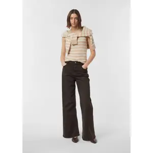 Women's Fine Knit Striped Cashmere Tank Top COMMA image-5