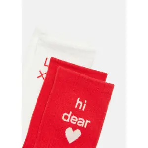 Distinctive Lettering Socks for Women COMMA image-3