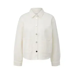 Oversized Denim Jacket with Shirt Collar Long Sleeves Women's COMMA image-0