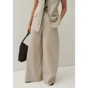 Women’s Wide Leg Marl Trousers COMMA image-6
