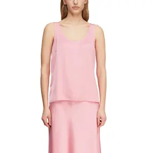 Women's Round Neck Satin Finish Tank Top COMMA image-2