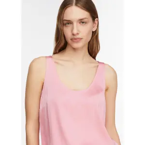 Women's Round Neck Satin Finish Tank Top COMMA image-3