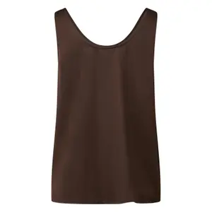 Women's Round Neck Satin Finish Tank Top COMMA image-1