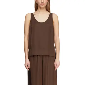 Women's Round Neck Satin Finish Tank Top COMMA image-2