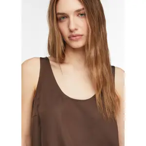 Women's Round Neck Satin Finish Tank Top COMMA image-3