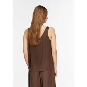 Women's Round Neck Satin Finish Tank Top COMMA image-4