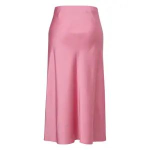 Jupe midi en satin brillant à taille haute élastique femme COMMA image-1