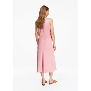 Jupe midi en satin brillant à taille haute élastique femme COMMA image-4