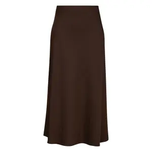 Jupe midi en satin brillant à taille haute élastique femme COMMA