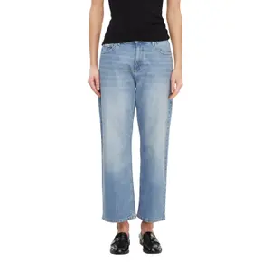 Women's Light-Wash High-Waisted Straight Jeans COMMA image-2