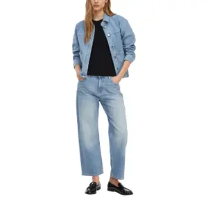 Women's Light-Wash High-Waisted Straight Jeans COMMA image-6