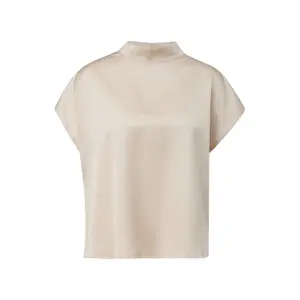 Women's Satin Blouse with High Collar and Dropped Shoulders COMMA image-0