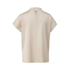 Women's Satin Blouse with High Collar and Dropped Shoulders COMMA image-1