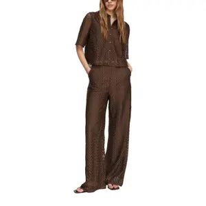 Lace Blouse with Shirt Collar and Three-Quarter Sleeves Women COMMA image-6