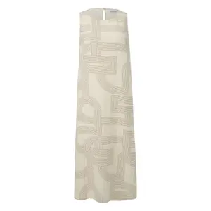 Sleeveless Linen and Lyocell Dress with Print Women COMMA image-0