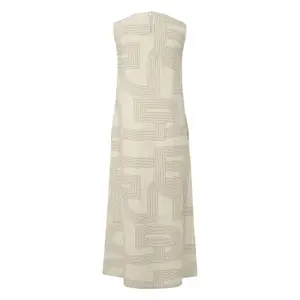 Sleeveless Linen and Lyocell Dress with Print Women COMMA image-1