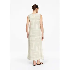 Sleeveless Linen and Lyocell Dress with Print Women COMMA image-4