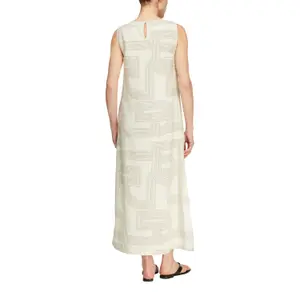 Sleeveless Linen and Lyocell Dress with Print Women COMMA image-5