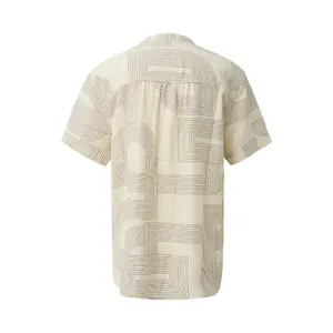 Gathered Collar Linen Blend Blouse for Women COMMA image-1
