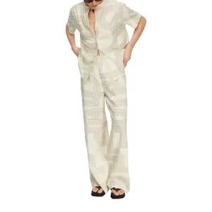 Gathered Collar Linen Blend Blouse for Women COMMA image-6