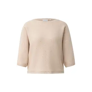 Women's Round Neck Sweater with Sparkling Sequins COMMA image-0