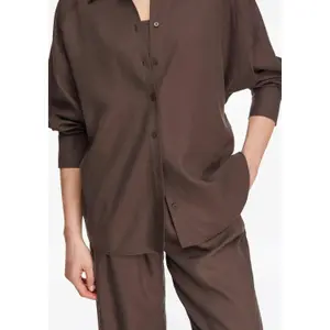 Women's Oversized Lyocell Shirt with Dropped Shoulders COMMA image-3