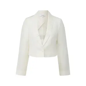 Korte blazer in Tencel-linnen voor vrouwen COMMA image-1