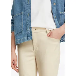 Mid-Rise Dyed Chino Trousers for Women COMMA image-3