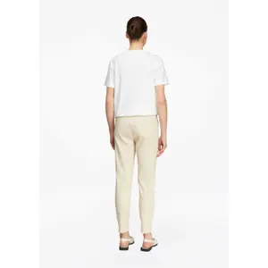 Mid-Rise Dyed Chino Trousers for Women COMMA image-4