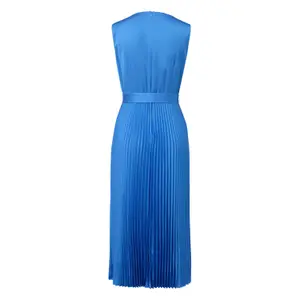 Satin Pleated Dress with Waist Tie Women COMMA image-1