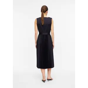 Satin Pleated Dress with Waist Tie Women COMMA image-4