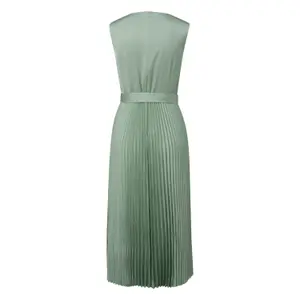 Satin Pleated Dress with Waist Tie Women COMMA image-1