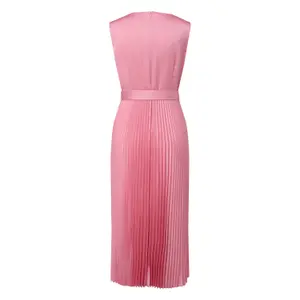 Satin Pleated Dress with Waist Tie Women COMMA image-1