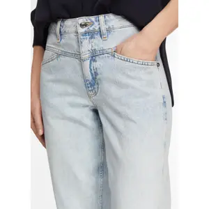 Women's Denim Loose & Relaxed Ankle Jeans with Stitching COMMA image-3
