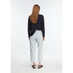 Women's Denim Loose & Relaxed Ankle Jeans with Stitching COMMA image-4