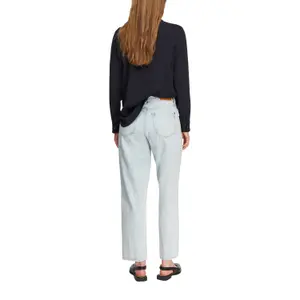 Women's Denim Loose & Relaxed Ankle Jeans with Stitching COMMA image-5