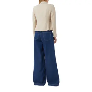 Textured Fabric Blazer for Women COMMA image-3