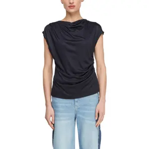 Sophisticated Draped Collar Fluid T-Shirt Women COMMA image-2