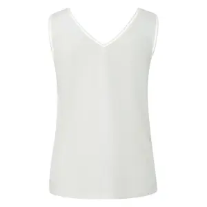 Textured Cotton Tank Top with Stitching Women COMMA image-1