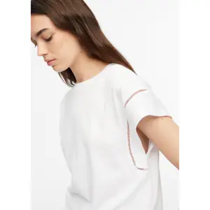 Textured Drop Shoulder T-Shirt for Women COMMA image-3