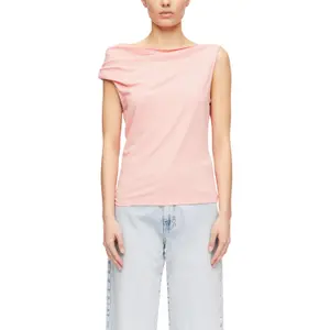 Fluid Asymmetric Draped Neck Tank Top Women COMMA image-2