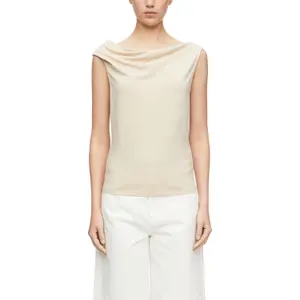 Fluid Asymmetric Draped Neck Tank Top Women COMMA image-2
